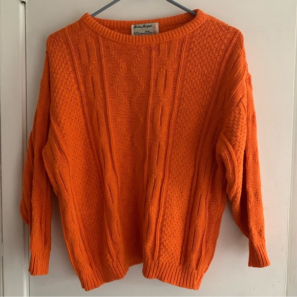 Helen Harper Sweaters - Vintage Helen Harper cable knit orange sweater size medium